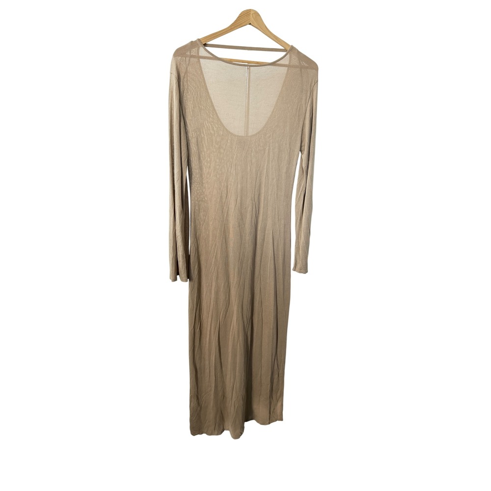 & Other Stories Stockholm Atelier Beige Knit Scoop Back Maxi Dress Small - Picture 4 of 7